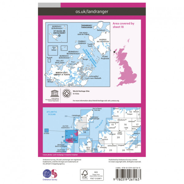 Ordnance Survey - Sound Of Harris L018 - Wanderkarte