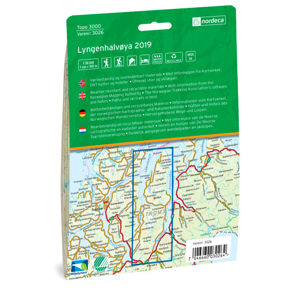 Nordeca - Lyngenhalvoya - Carta escursionistica