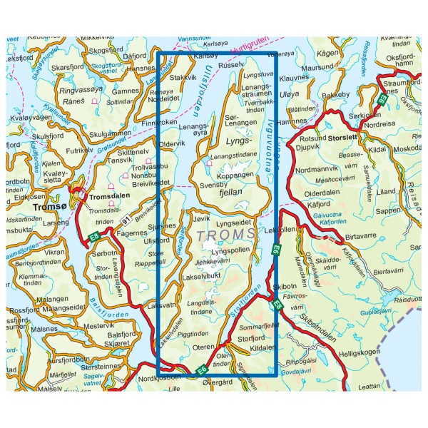 Nordeca - Lyngenhalvoya - Carta escursionistica