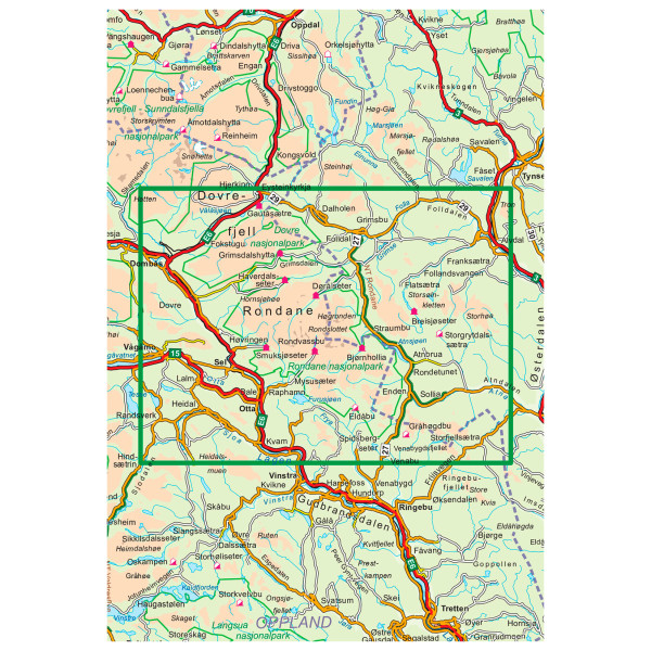 Nordeca - Rondane - Mapa de senderos
