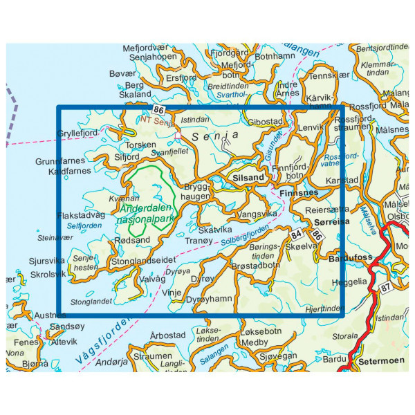 Nordeca - Senja Sor - Vandringskartor