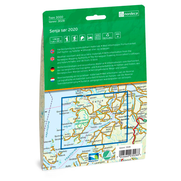 Nordeca - Senja Sor - Wandelkaart
