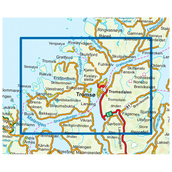 Nordeca - Tromso - Kvaloya - Mapa de senderos