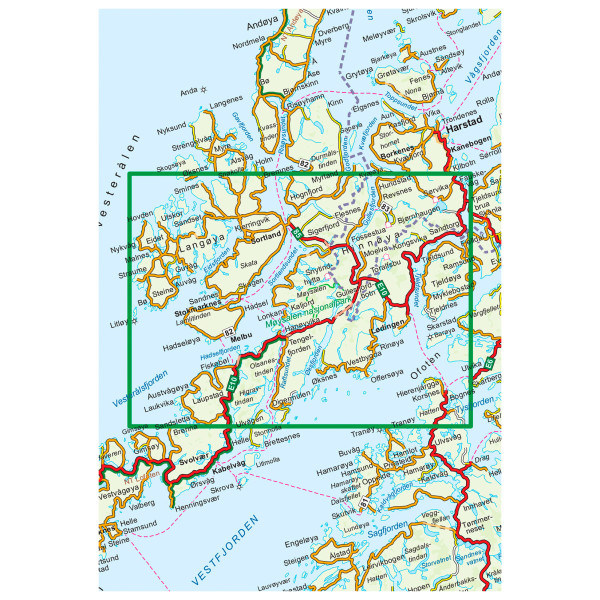 Nordeca - Vesterålen - Hinnoya Sør - Mapa de senderos