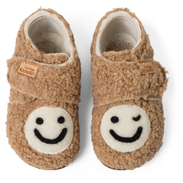 Living Kitzbühel - Kids' Smiley Plush Hook-and-Loop Shoes - House slippers