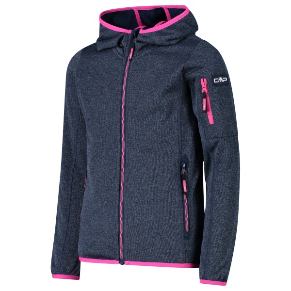 CMP - Girl's Jacket Fix Hood Knitted + Mesh - Fleecejacka