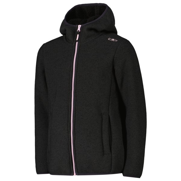 CMP - Girl's Jacket Fix Hood Bonded Knitted w. Fur - Forro polar