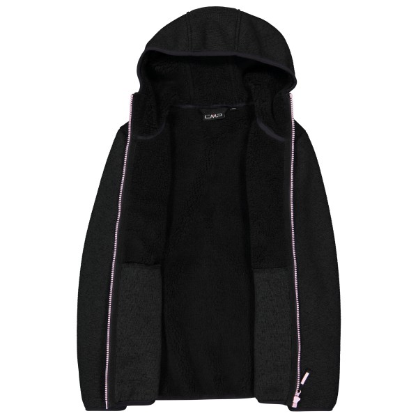 CMP - Girl's Jacket Fix Hood Bonded Knitted w. Fur - Forro polar