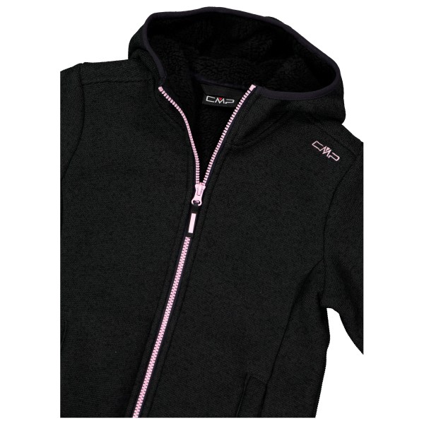 CMP - Girl's Jacket Fix Hood Bonded Knitted w. Fur - Forro polar