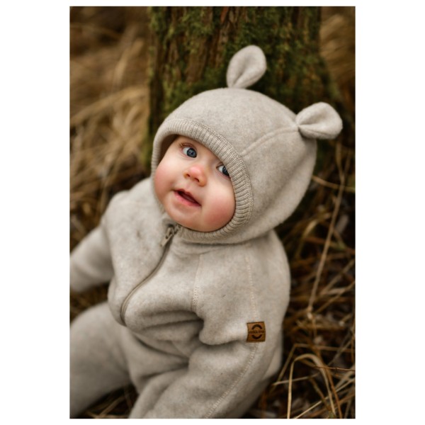 Mikk-Line - Wool Baby Suit with Ears - Kedeldragt