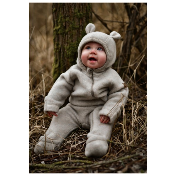 Mikk-Line - Wool Baby Suit with Ears - Kedeldragt