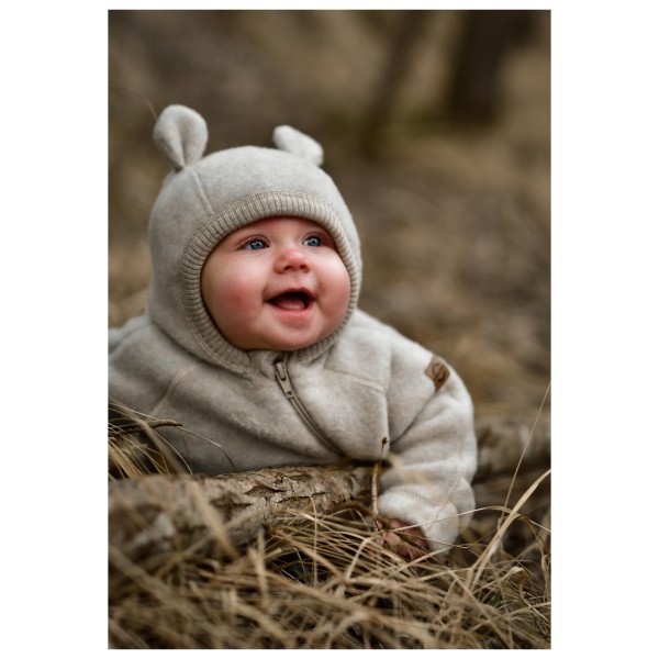 Mikk-Line - Wool Baby Suit with Ears - Kedeldragt