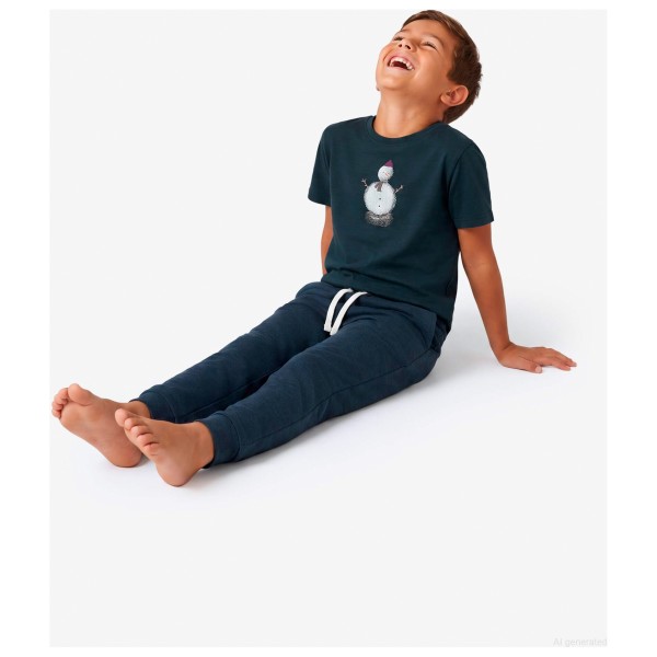 super.natural - Kid's Snowman Tee - Merinoshirt
