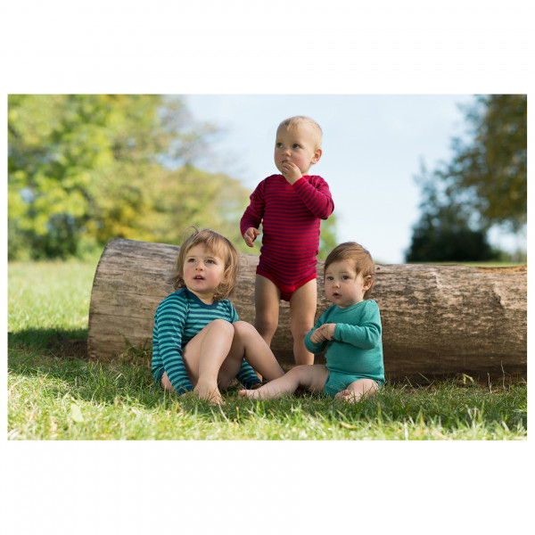 Engel - Baby Long-Sleeved Bodysuit with Press Studs, Striped