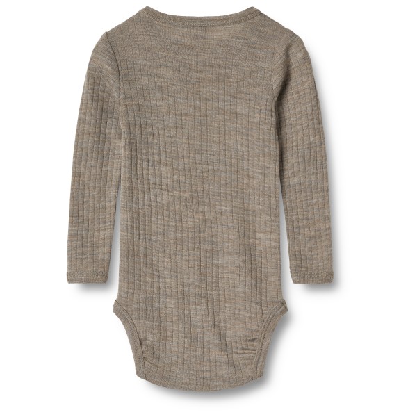 WHEAT - Kid's Langärmliger Wickelbody 84 - Merino base layer