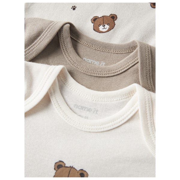 Name it - Kid's Body L/S Pumice Bear 3-Pack - Everyday base layer
