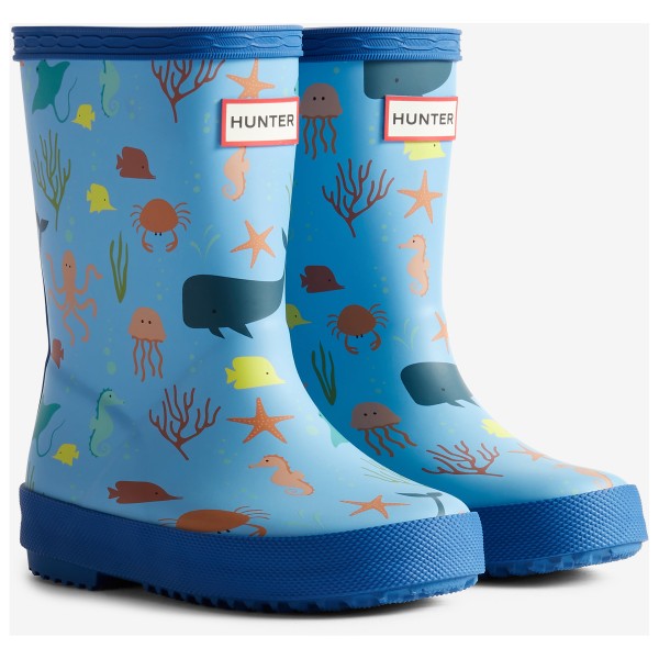 Hunter Boots - Kid's First Classic Ocean Print - Gummistøvler