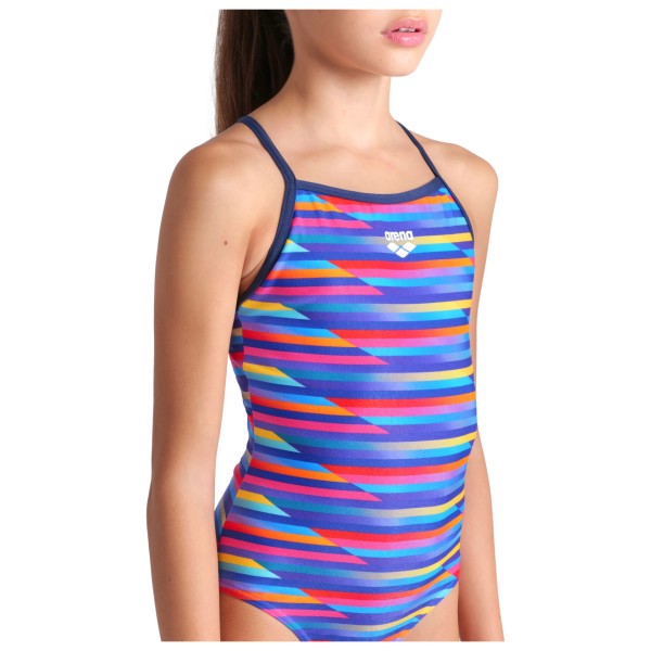 Arena - Girl's Racing Stripe Swimsuit Lightdrop Back - Badedragt