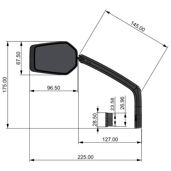 CONTEC - Rückspiegel E-View Evo GL - Cykelbackspegel