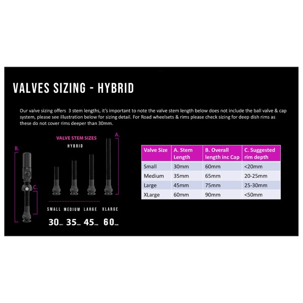 Muc Off - Tubeless Valves Big Bore Hybrid - Válvula de bicicleta