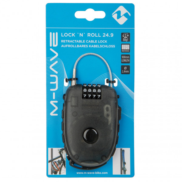 M-Wave - Lock'n'Roll D 24.9 Aufroll-Zahlenschloss - Candado para bicicleta