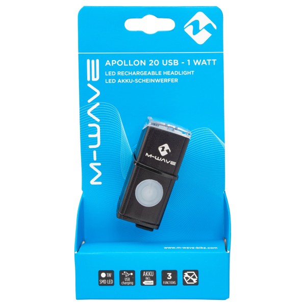M-Wave - Apollon 20 USB Akku-Frontlicht - Linterna frontal