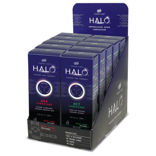 Finish Line - HALO Wax + Wet + POP-Display - Smøremiddel