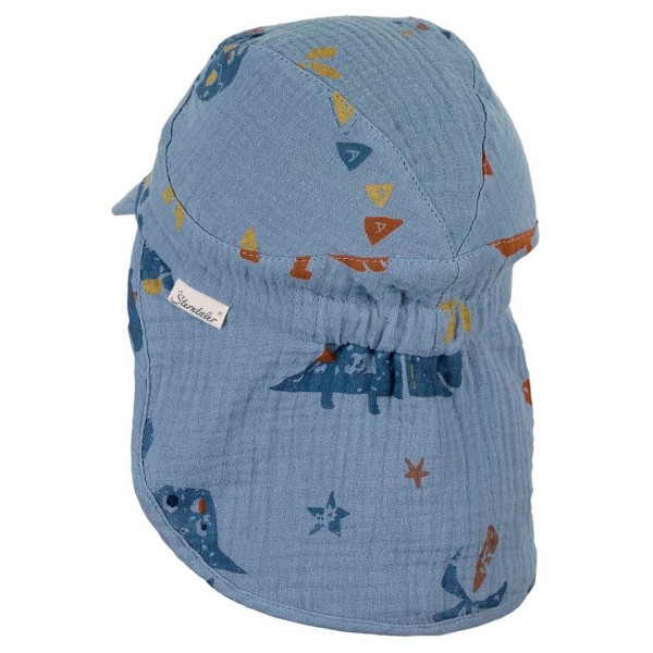Sterntaler - Kid's Peaked Cap with Neck Protection Dinosaur - Gorra