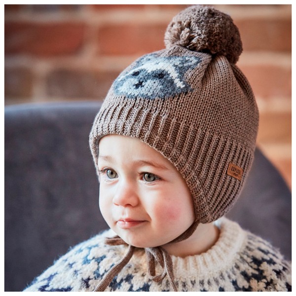 maximo - Boy's Hat Raccoon Sewn Out with Pompom and Lining - Gorro