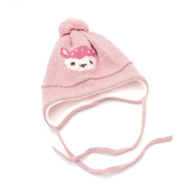 maximo - Girl's Deer Hat Sewn Out with Pompom and Lining - Hue