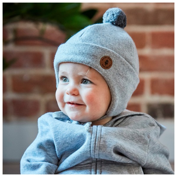 maximo - Kid's Mini-Mütze Fleece mit Pompon und Umschlag - Mütze