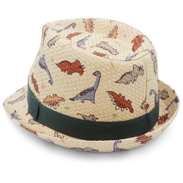 maximo - Kids' Mini Boy Trilby - Dinosaur Allover Lining - Cappello