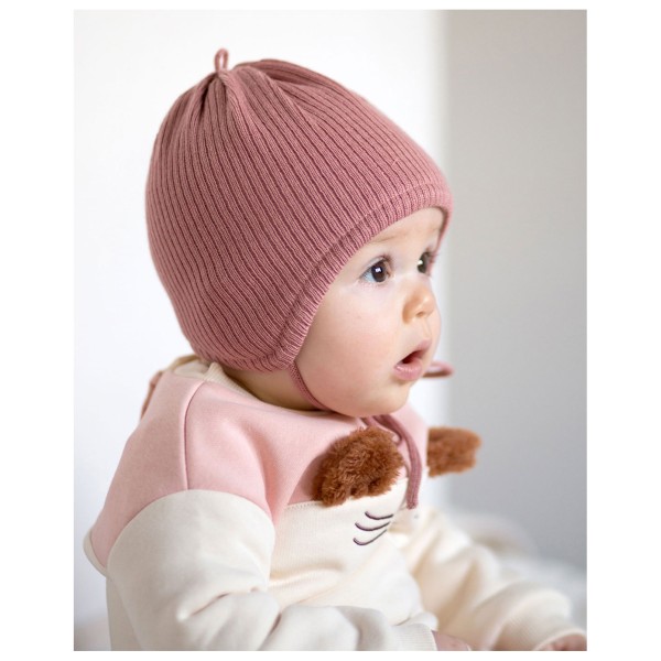 maximo - Baby's Rippen Fleece Mütze m. Band - Muts