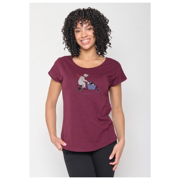GreenBomb - Women's Bike Cargo Bear Cool T-Shirt Cotton - Camiseta de manga corta