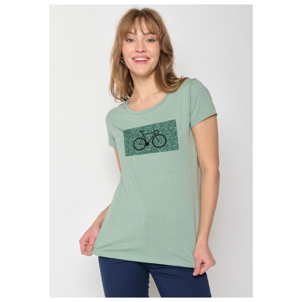 GreenBomb - Women's Bike Pattern Loves T-Shirt Cotton - Camiseta de manga corta
