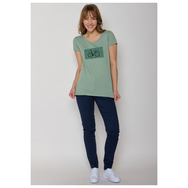 GreenBomb - Women's Bike Pattern Loves T-Shirt Cotton - Camiseta de manga corta