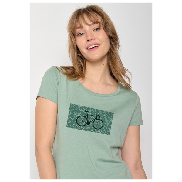 GreenBomb - Women's Bike Pattern Loves T-Shirt Cotton - Camiseta de manga corta