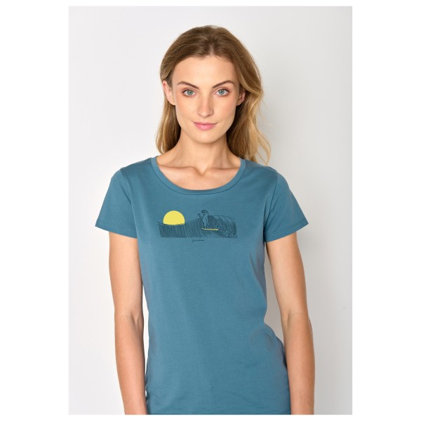 GreenBomb - Women's Animal Sloth Waves Loves T-Shirt - Camiseta de manga corta