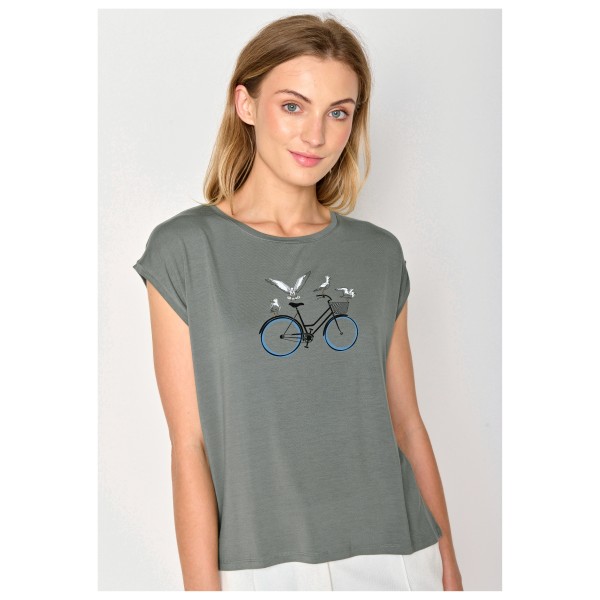 GreenBomb - Women's Bike Seagulls Timid Top - Camiseta de manga corta