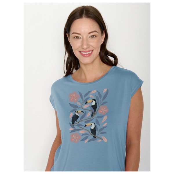 GreenBomb - Women's Tucan Flower Timid - Camiseta de manga corta