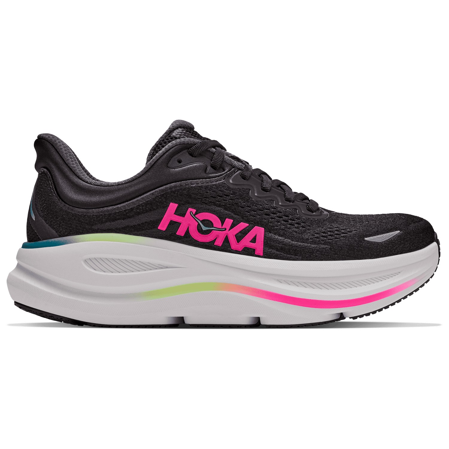 HOKA Women's Bondi 9 Hardloopschoenen Regular zwart neon dragonfruit