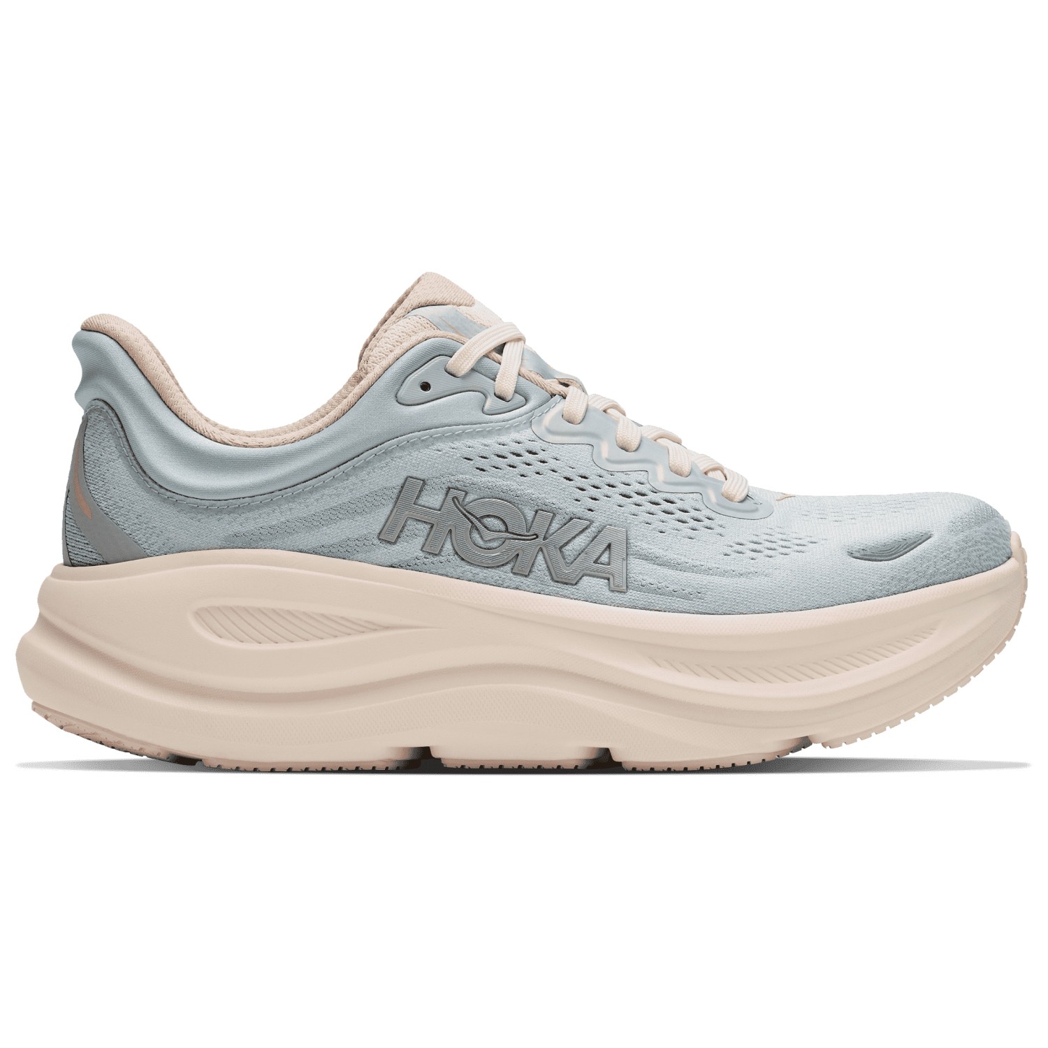 HOKA Women's Bondi 9 GLM Hardloopschoenen alabaster blauw