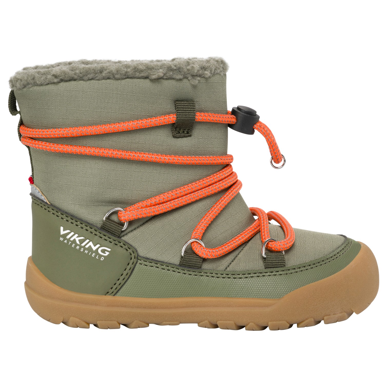 Viking Kid's Birch Barefoot Warm WP Pull-On Winterschoenen olijfgroen