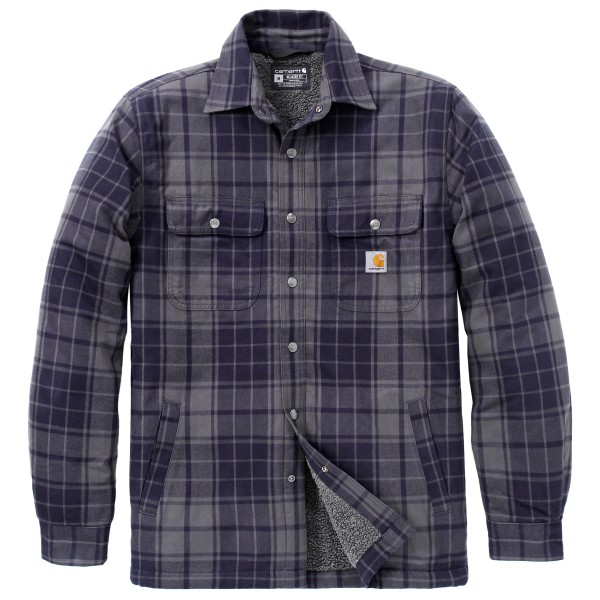 Carhartt - Flannel Sherpa-Lined Shirt Jacket - Freizeitjacke Gr L blau/grau