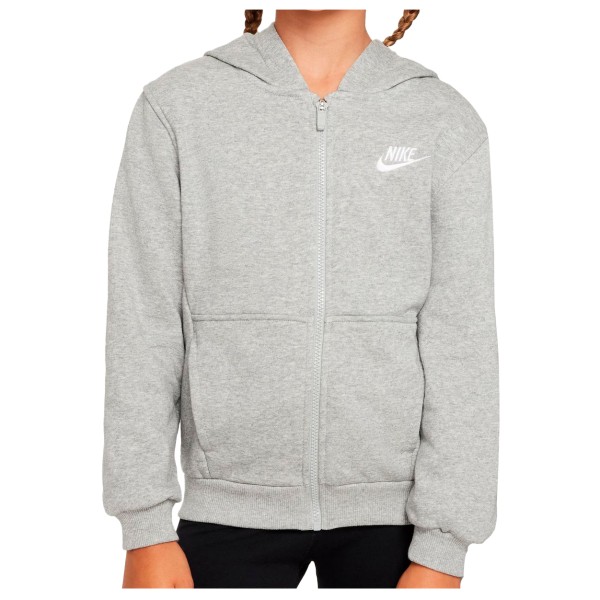Nike Kid’ NSW Club FT Hooded Full ZIP L/ LBR Trui met capuchon Grijs