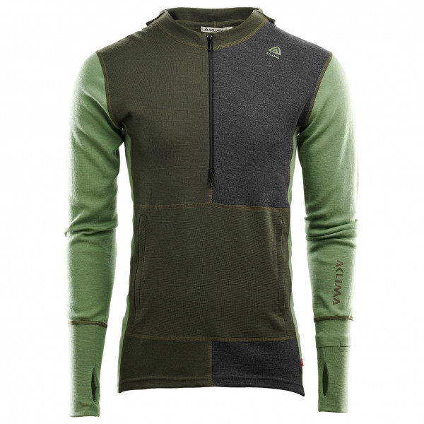 Image of Aclima - Warmwool Hood Sweater Zip - Merinopullover Gr L;M;S;XL;XS;XXL oliv;schwarz bei Bergfreunde.ch - der Outdoor Shop