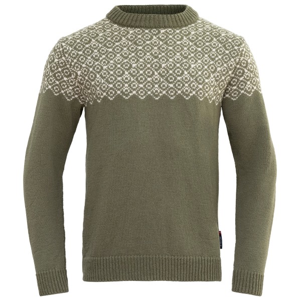 Image of Devold - Bjørnøya Sweater Crew Neck - Wollpullover Gr L oliv