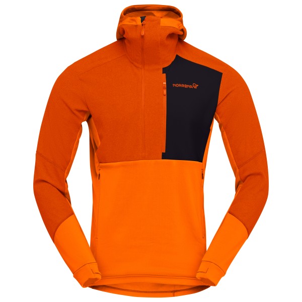 Image of Norrøna - Lofoten Thermal Pro Hood - Fleecepullover Gr L;M;S;XL blau;rot/orange