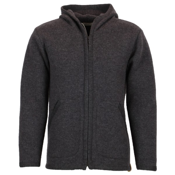 Image of Albmerino - Walk Kapuzen Jacke - Wolljacke Gr L;S grau/schwarz