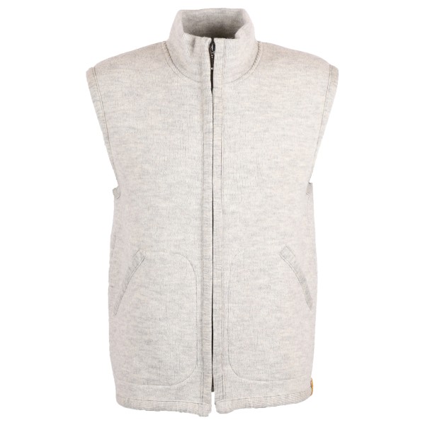 Image of Albmerino - Walk Stehkragen Weste - Wollgilet Gr XL grau/weiß